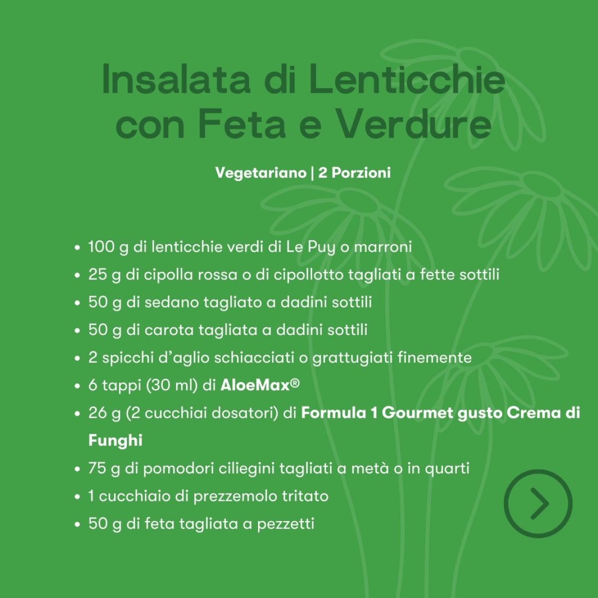 Insalata di lenticchie con feta e verdure
