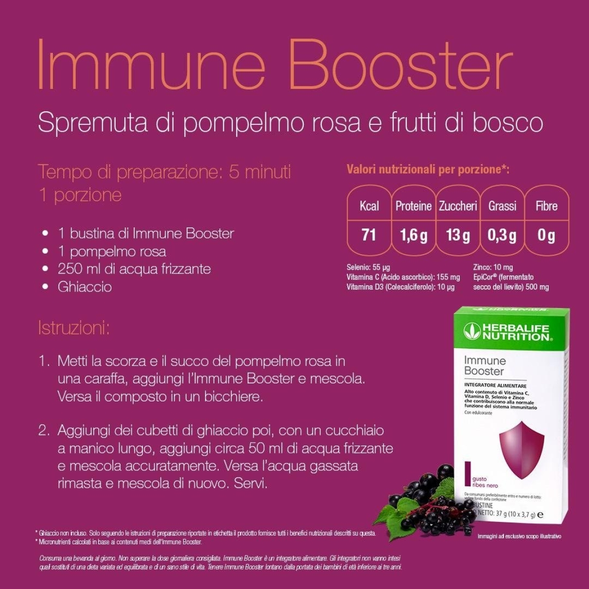 Spremuta di pompelmo rosa e frutti di bosco
